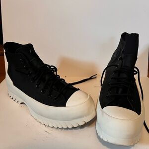 Converse leather high top platforms!